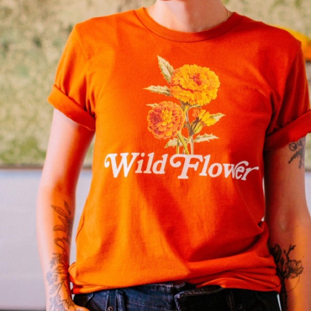 Orange Wildflower Tee